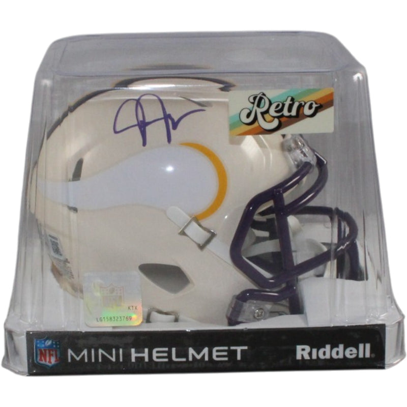 Justin Jefferson Minnesota Vikings Autographed Retro Mini Helmet (Beckett COA)