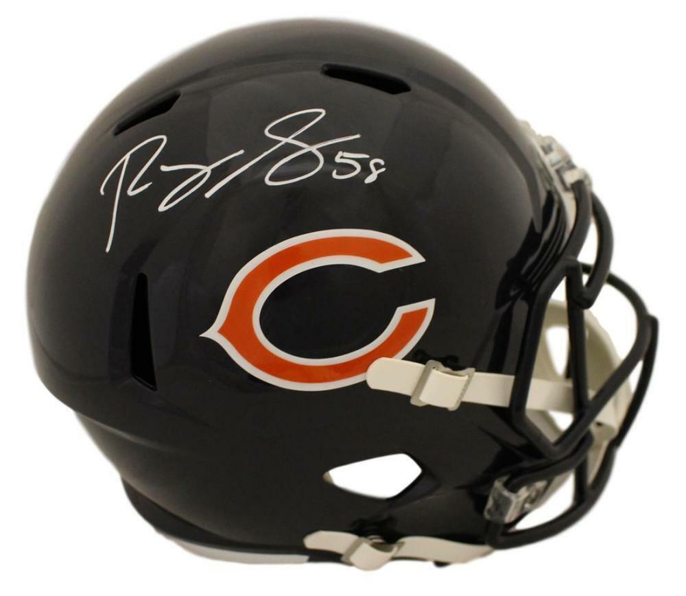 Roquan Smith Autographed Chicago Bears Full Size Speed Replica Helmet
