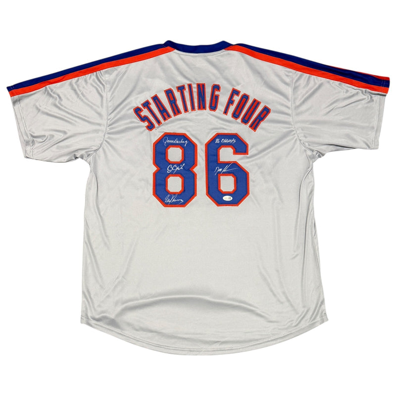 Gooden, Darling, Ojeda & Fernandez Signed 1986 Mets Custom Jersey JSA