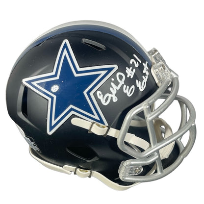 Ezekiel Elliott Signed Dallas Cowboys Flat Black Mini Helmet