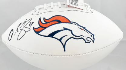 Champ Bailey Signed Denver Broncos Logo Football - Black