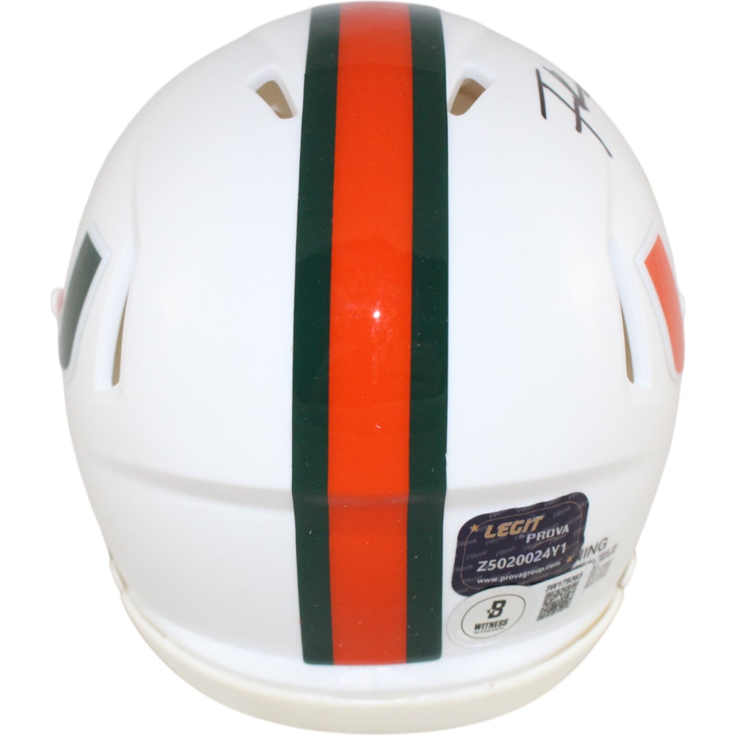 Frank Gore Autographed Miami Hurricanes Mini Helmet (Beckett COA)