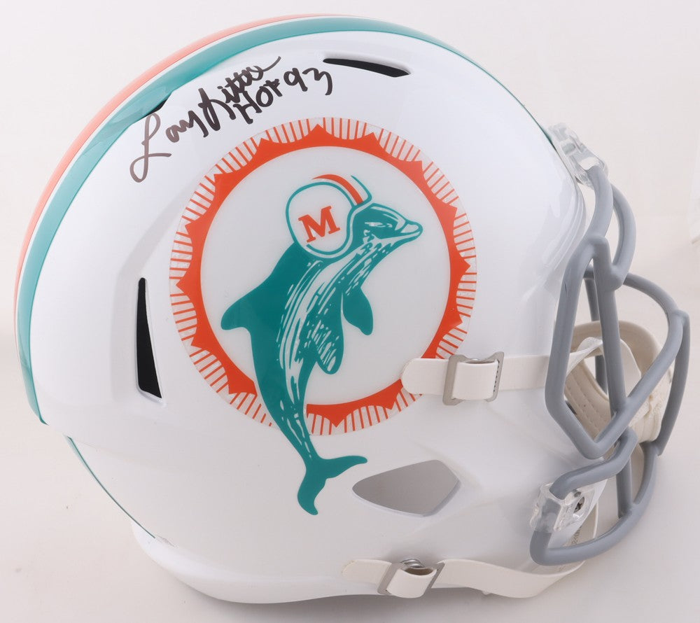 Larry Little Signed Miami Dolphins Full Size Throwback Replica Helmet