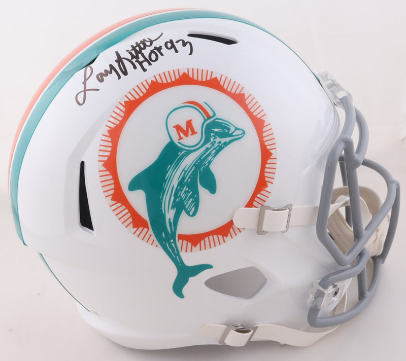 Larry Little Signed Miami Dolphins Full Size Throwback Replica Helmet