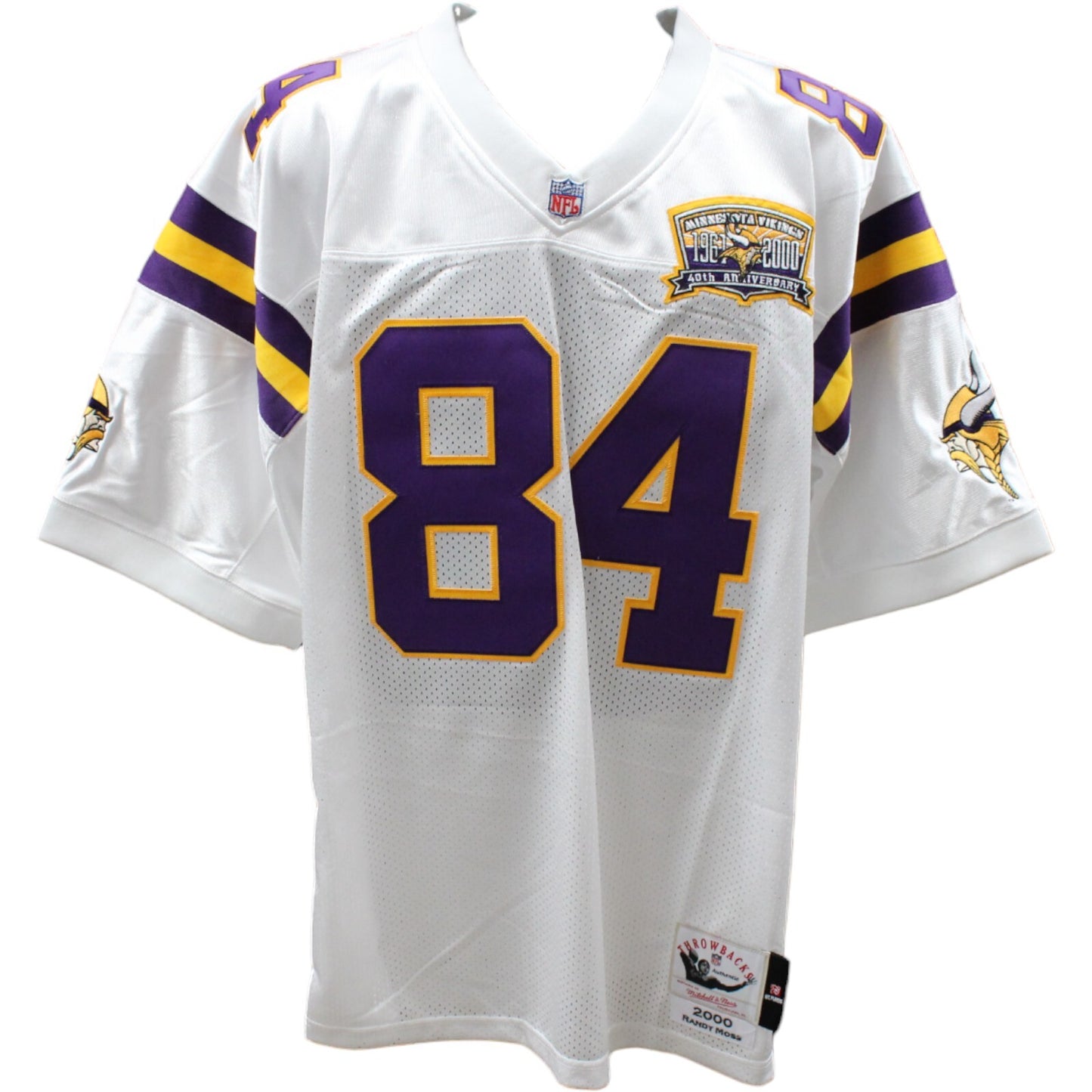Randy Moss Signed Minnesota Vikings Mitchell & Ness 2000 White Jersey