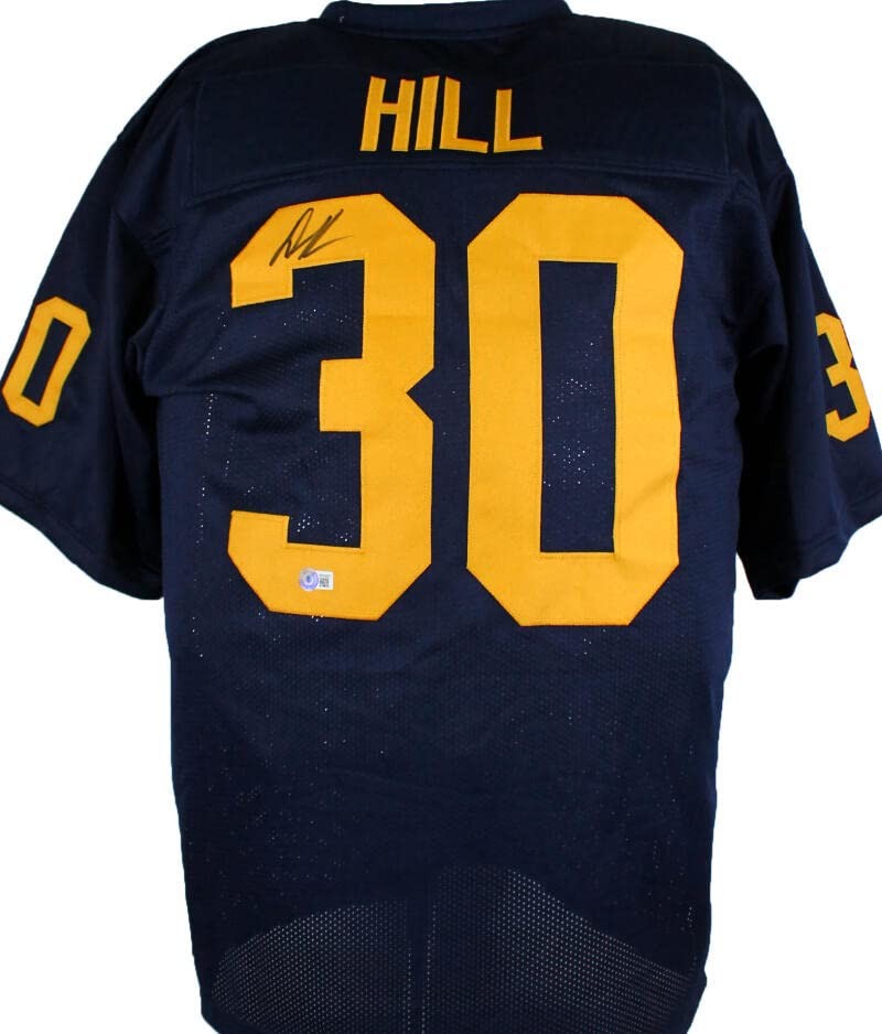 Dax Hill Autographed Blue College Style Jersey