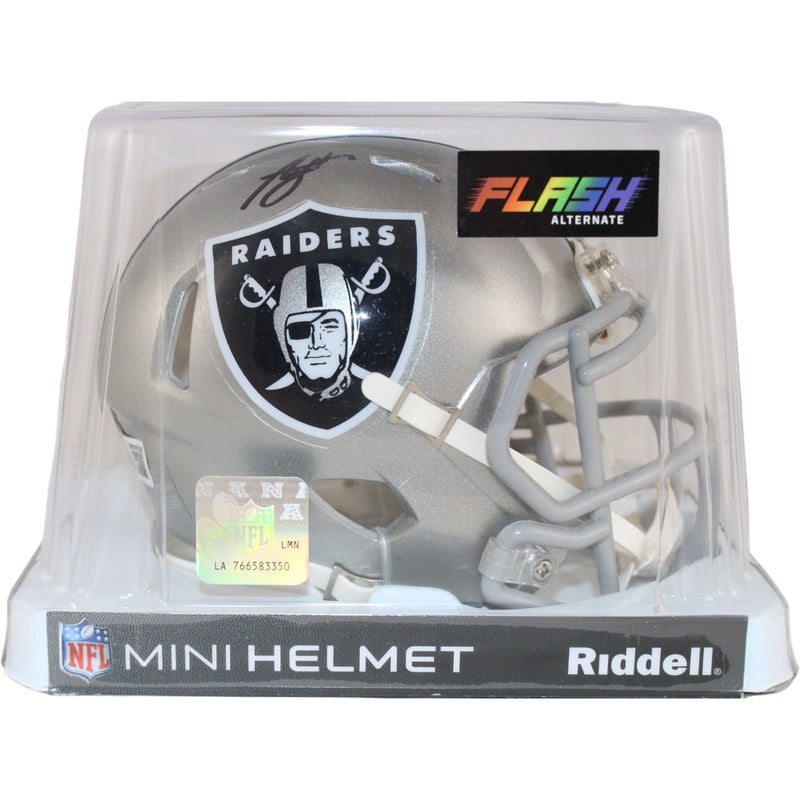 Ashton Jeanty Signed Las Vegas Raiders Flash Mini Helmet (Beckett Witnessed)