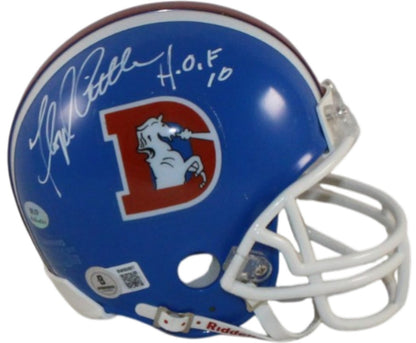Floyd Little Autographed Denver Broncos VSR4 Mini Helmet HOF (Beckett)