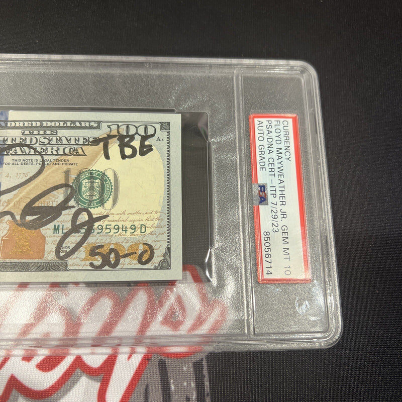Floyd Mayweather Jr Signed $100 Bill with 4 Inscriptions PSA 10 Auto