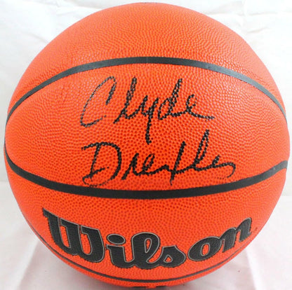 Clyde Drexler Autographed Wilson NBA Black Basketball