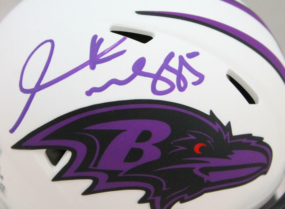 Derrick Mason Signed Baltimore Ravens Lunar Speed Mini Helmet