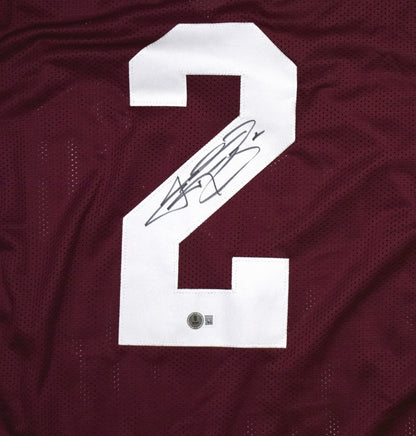 Johnny Manziel Autographed Maroon College Style Jersey