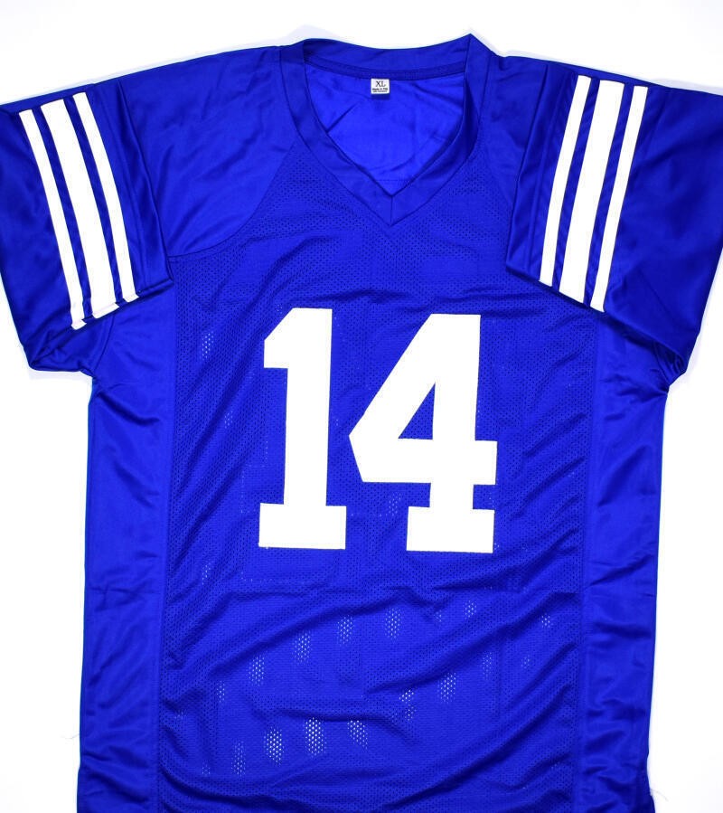 Ty Detmer Autographed Blue Custom College Style Jersey (Heisman '90)