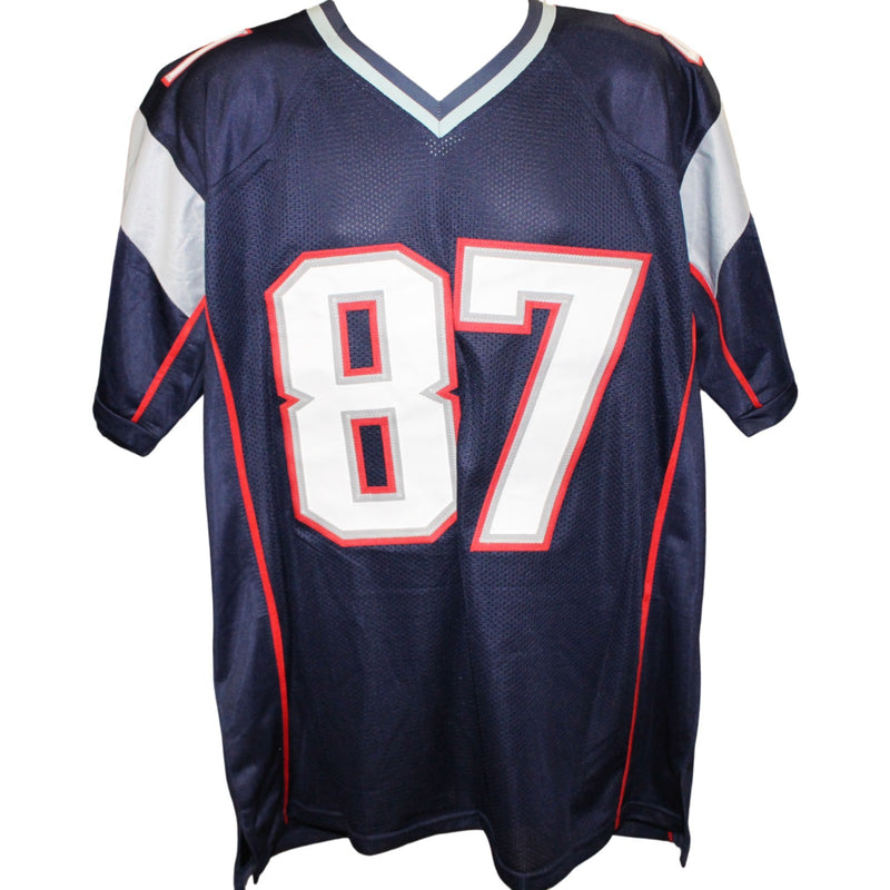 Rob Gronkowski Autographed Blue Custom Football Jersey (Beckett COA)