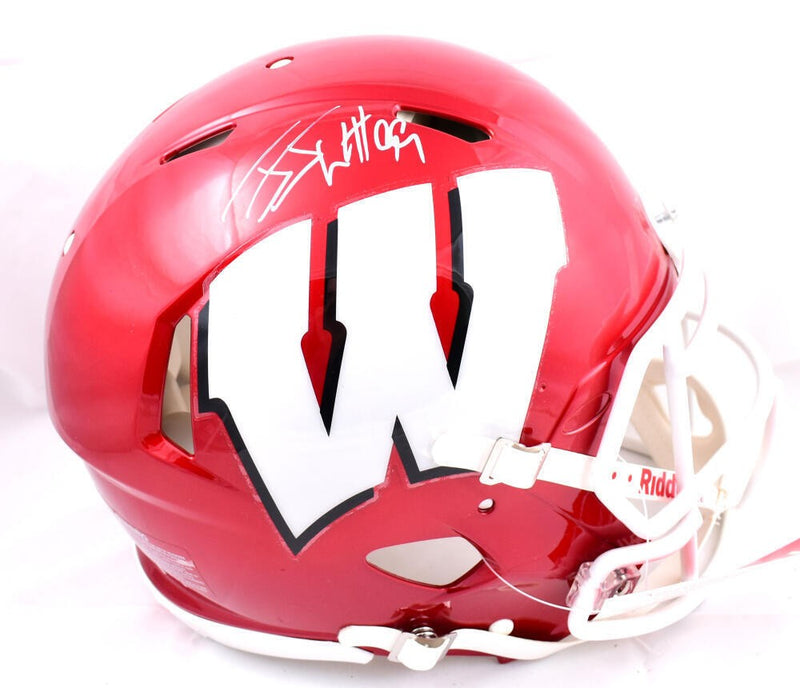 JJ Watt Autographed Wisconsin Badgers Full Size Flash Speed Authentic Helmet