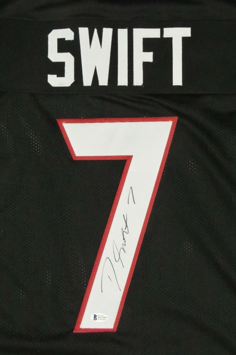 D'Andre Swift Autographed Black Custom Jersey