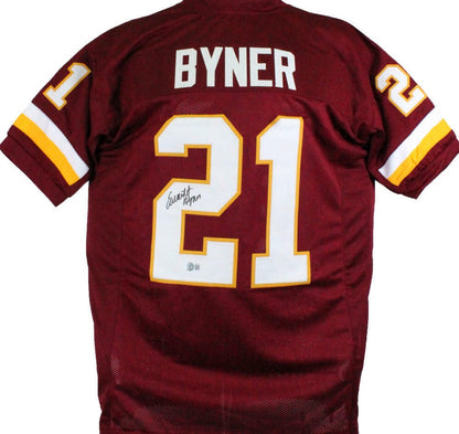 Earnest Byner Autographed Maroon Custom Football Jersey