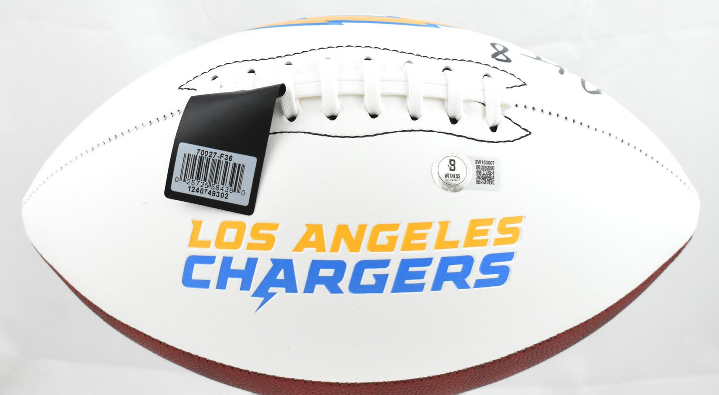 Omarion Hampton Signed Los Angeles Chargers Logo Football