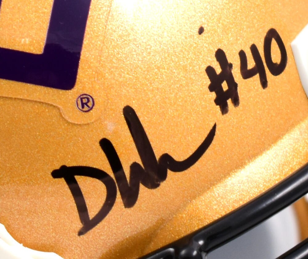 Devin White Autographed LSU Tigers Gold Mini Helmet
