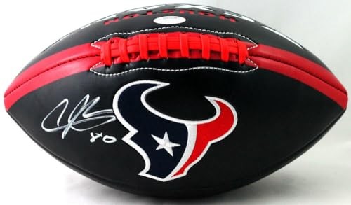 Andre Johnson Autographed Houston Texans Black Logo Football