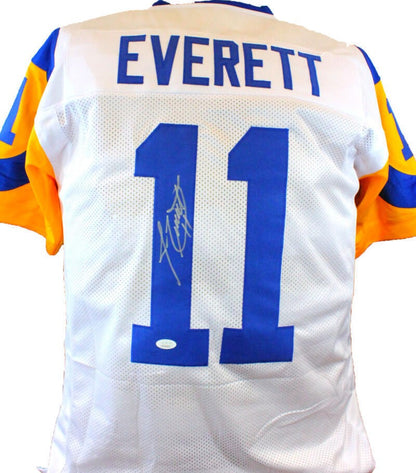 Jim Everett Autographed White Custom Football Jersey