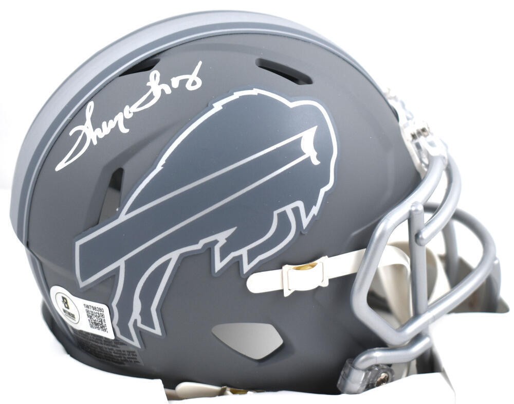 Thurman Thomas Signed Buffalo Bills Slate Speed Mini Helmet