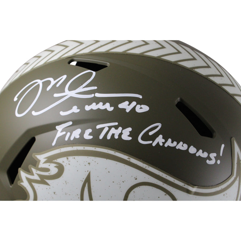 Mike Alstott Signed Tampa Bay Buccaneers Full Size STS Helmet Inscribed