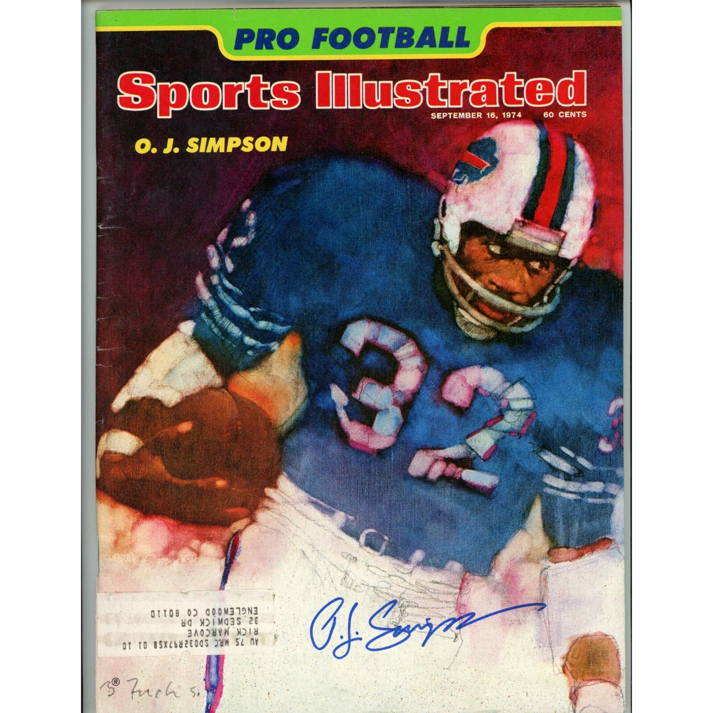 OJ Simpson Autographed Sports Illustrated Magazine - September 16, 1974