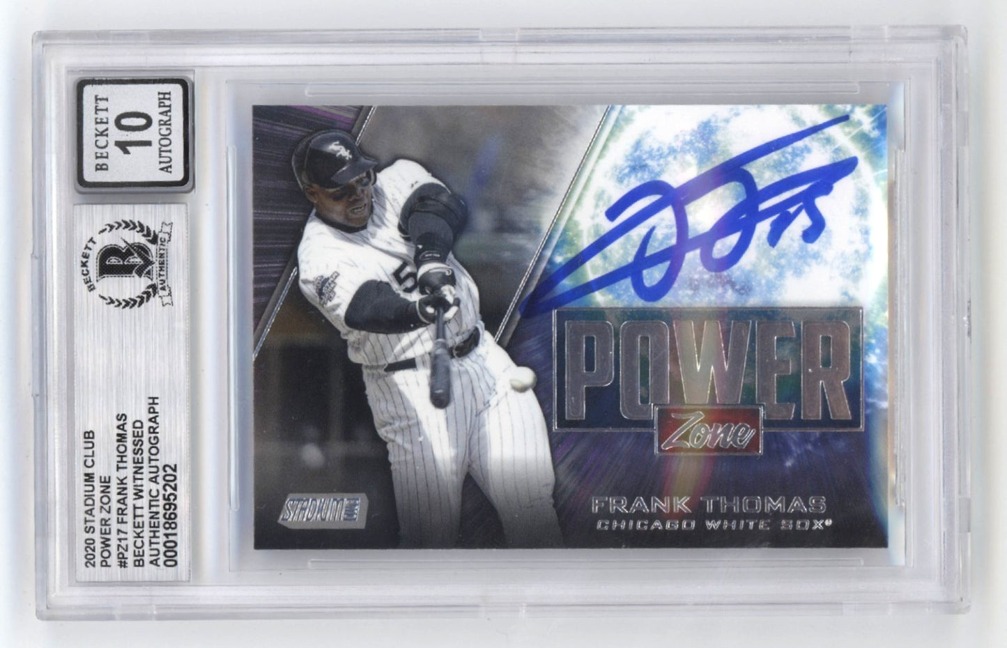 Frank Thomas Signed 2020 Stadium Club Power Zone Baseball Card BGS 10 Auto