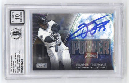 Frank Thomas Signed 2020 Stadium Club Power Zone Baseball Card BGS 10 Auto
