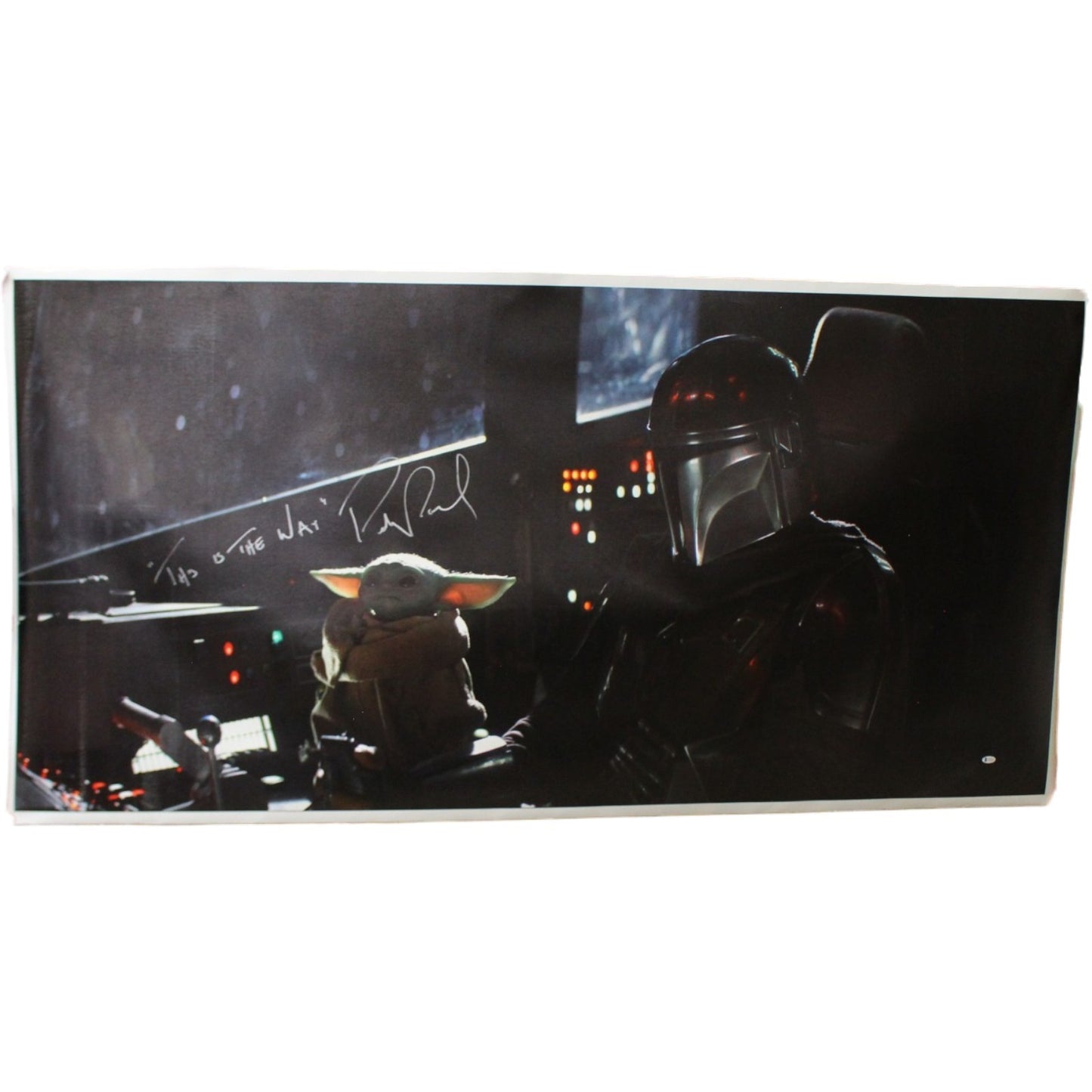 Pedro Pascal Signed Mandalorian 36x48 Canvas "This is the Way"