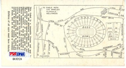 Rex Kern Signed Ohio State Buckeyes 1969 Rose Bowl Ticket Stub PSA