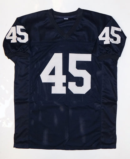 Rudy Ruettiger Signed Navy Blue Custom College Style Jersey