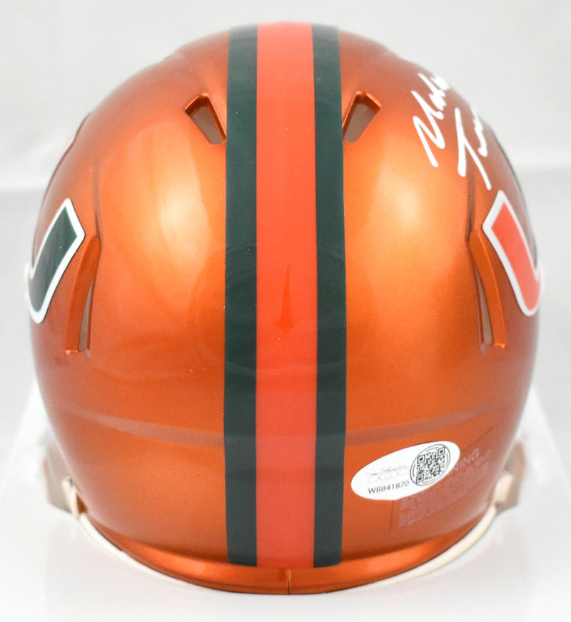Malachi Toney Signed Miami Hurricanes Flash Speed Mini Helmet