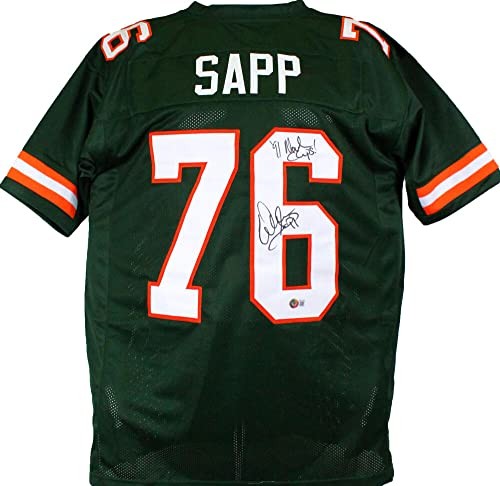 Warren Sapp Signed Green Custom College Jersey - "91 National Champs"