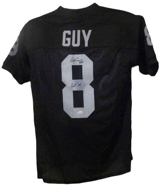 Ray Guy Signed Oakland Raiders Jersey with "HOF" Inscription