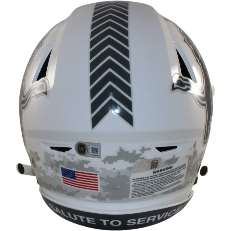 Barry Sanders Signed Detroit Lions Full Size 2024 Salute to Service Helmet