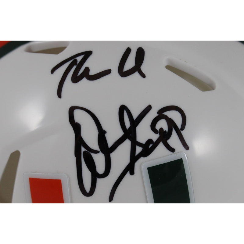 Warren Sapp Signed Miami Hurricanes Mini Helmet (The U Inscription) BAS