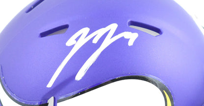 JJ McCarthy Autographed Minnesota Vikings Speed Mini Helmet