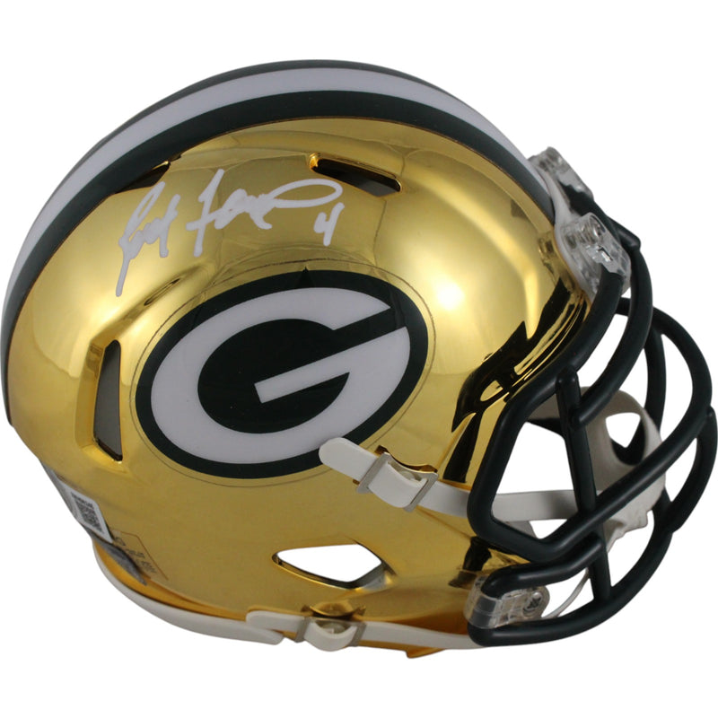Brett Favre Signed Green Bay Packers Chrome Riddell Mini Helmet