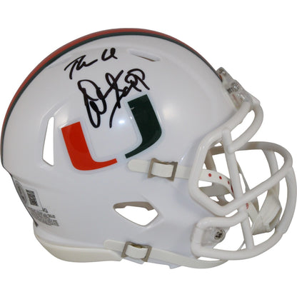 Warren Sapp Signed Miami Hurricanes Mini Helmet (The U Inscription) BAS