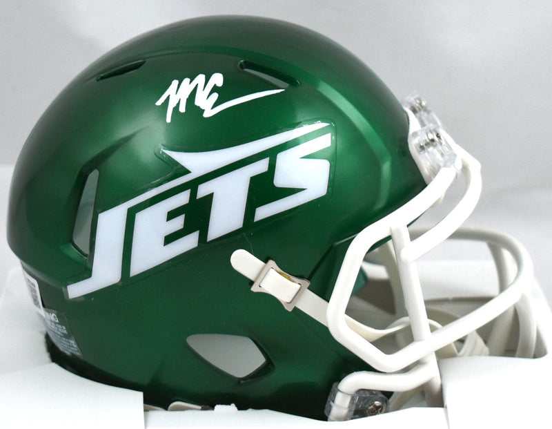 Malachi Corley Signed New York Jets Speed Mini Helmet