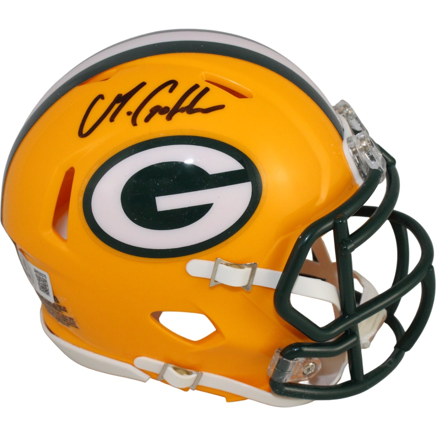 Matthew Golden Green Bay Packers Autographed Mini Helmet Beckett COA