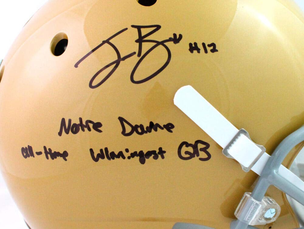 Ian Book Full Size Helmet Autographed Notre Dame Fighting Irish