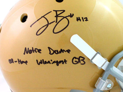 Ian Book Full Size Helmet Autographed Notre Dame Fighting Irish