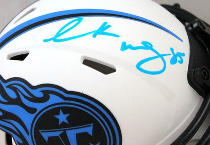 Derrick Mason Signed Tennessee Titans Lunar Speed Mini Helmet