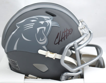 Chuba Hubbard Signed Carolina Panthers Slate Speed Mini Helmet