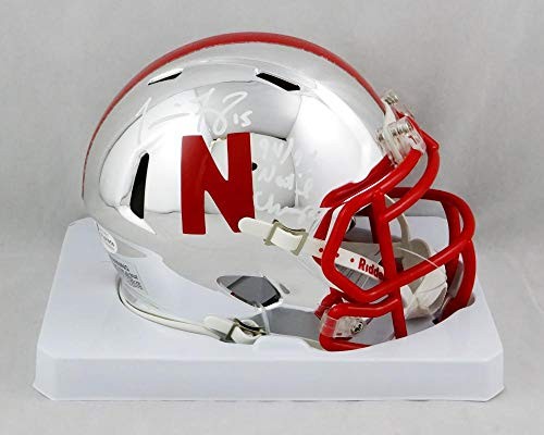 Tommie Frazier Signed Nebraska Cornhuskers Chrome Mini Helmet Inscribed