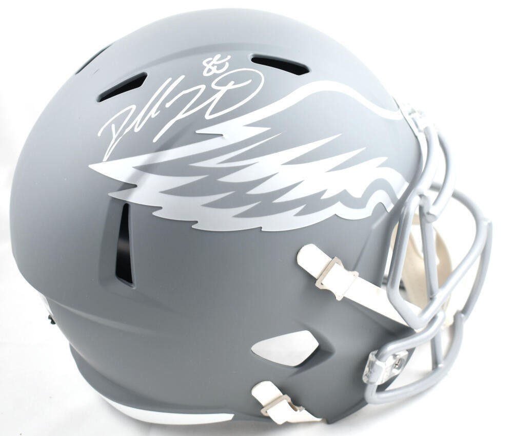 Dallas Goedert Signed Philadelphia Eagles Slate Full Size Helmet