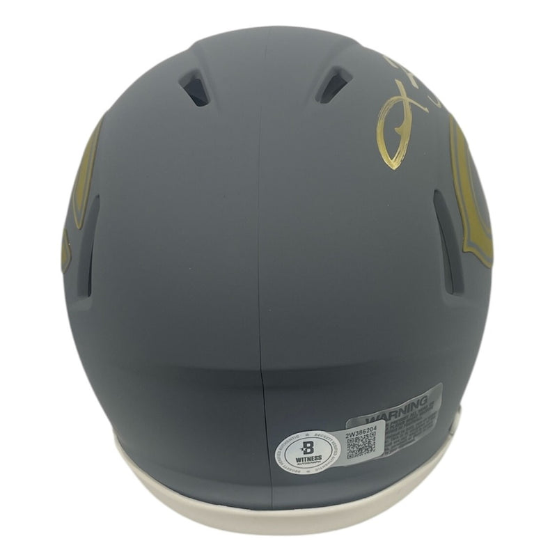 Lance Briggs Signed Chicago Bears Slate Mini Helmet (BAS Witnessed)